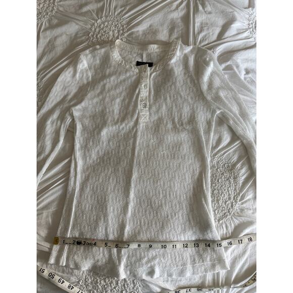 rag & bone Lace Henley Sz S 3/4 Sleeve Women's Delicate White Layering Top - Picture 13 of 14